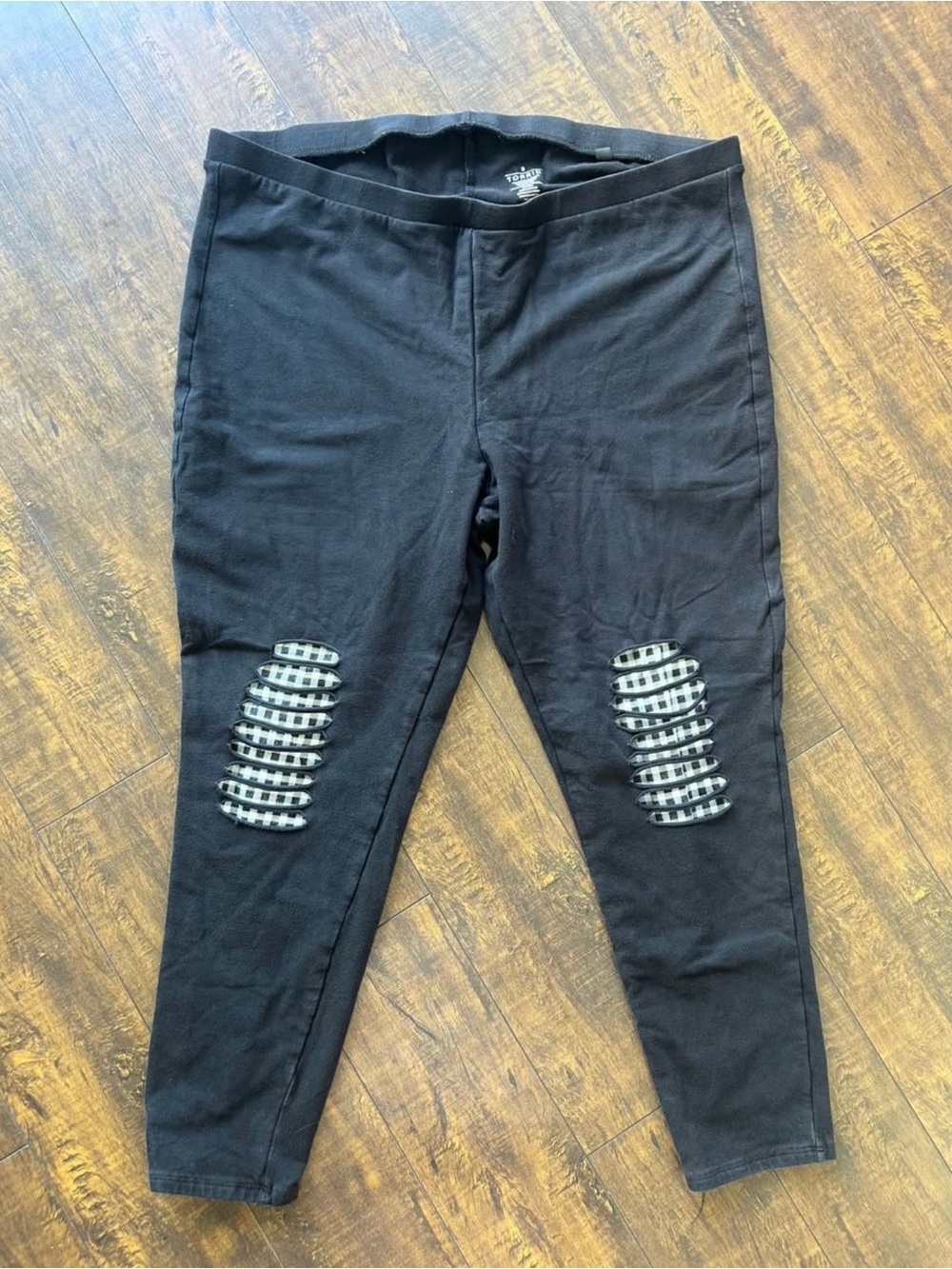 torrid Black Distressed Knee-Panel Jeggings